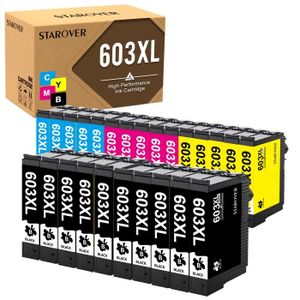 Pack de cartouches d'encre 603 XL Noir + Couleurs - Compatible EPSON  JETLINE : le pack de cartouches d'encre à Prix Carrefour