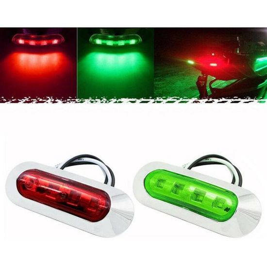 Feux De Navigation LED Rouge Et Vert Marine - Paire Pour Bateau Yacht, Signalisation Latérale 12V/24V