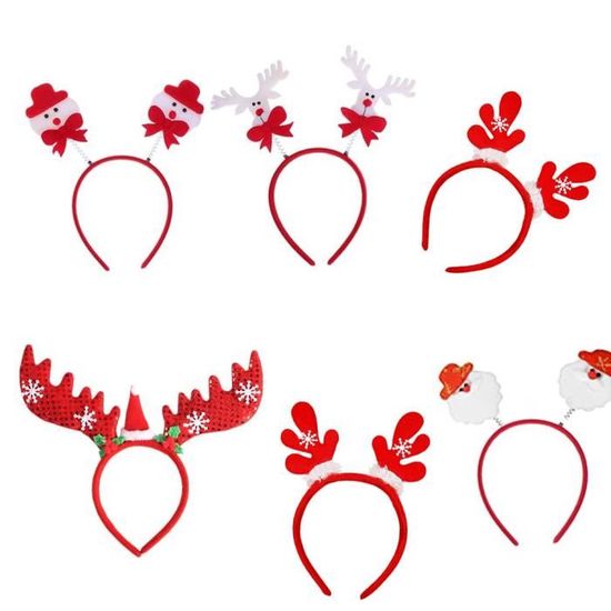 Lot De 12 Bandeaux De Noël - Père Noël, Renne, Bonhomme De Neige... Pour Enfants Et Adultes, Fêtes Et Photos