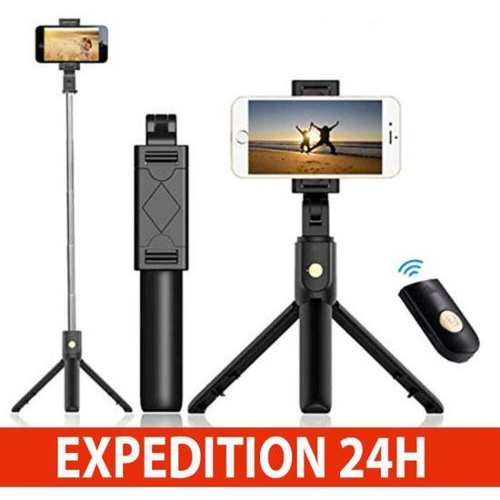 Perche Selfie Bluetooth, Gritin 3 en 1 Selfie Stick Trépied Bâton