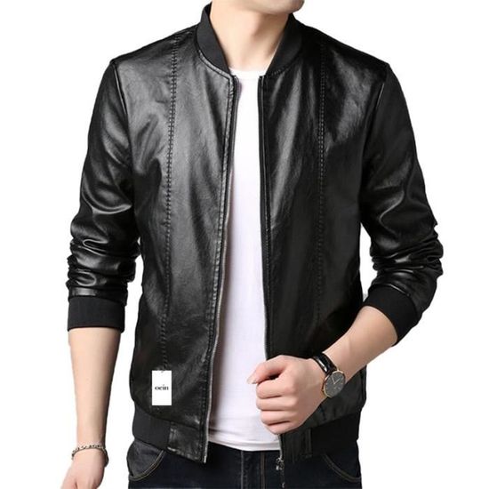 OEIN Veste Homme Veste en Cuir Homme Fashion Nouvelle Slim Fit Col