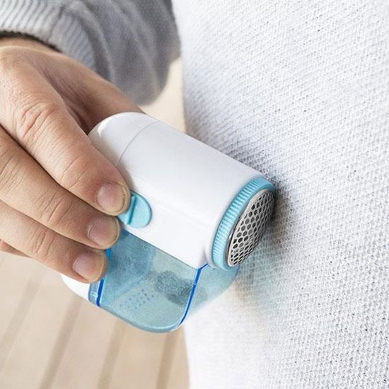 Rasoir Anti-Bouloches Électrique Rechargeable – Nettoyeur Peluches Vêtements & Tissus Avec 2 Lames Rechange