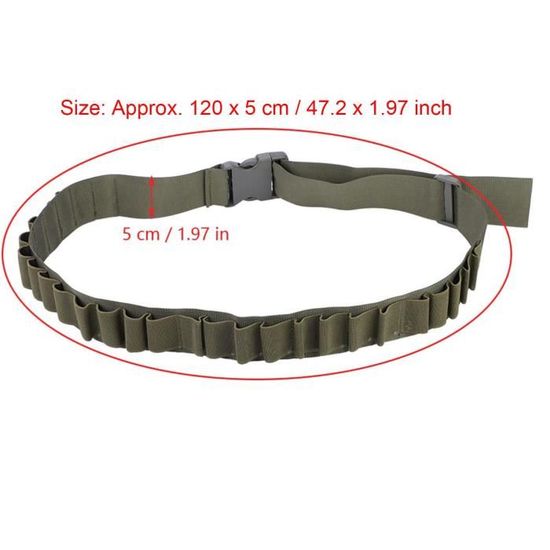 Ceinture De Munitions Militaire/chasse - Pour 29 Cartouches Calibre 12, Longueur 135 Cm, Poids 122g