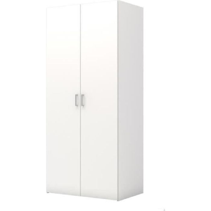 Armadio Camera Space Stile Contemporaneo - Bianco, 3 Ripiani, 175x40x41cm - Foto 4