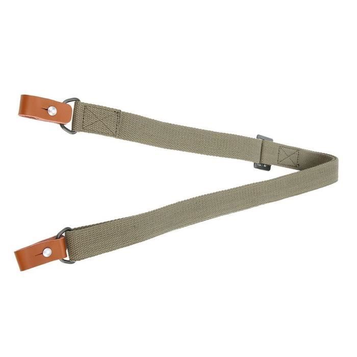 Tactique extérieure réglable 2 points de chasse Fusil Gun Sangle Sangle Corde Ceinture Armée Vert