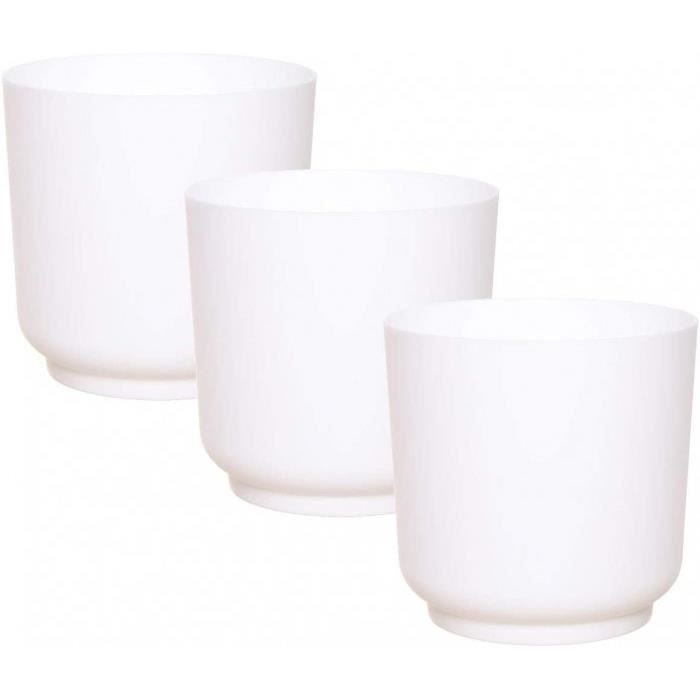 Rond, Petit, Pots De Fleurs, Pot Plante, Jardiniere, Vase, Petite, Interieur, Exterieur, Incassable- Version: 15 Cm - 3 St. - Weiss