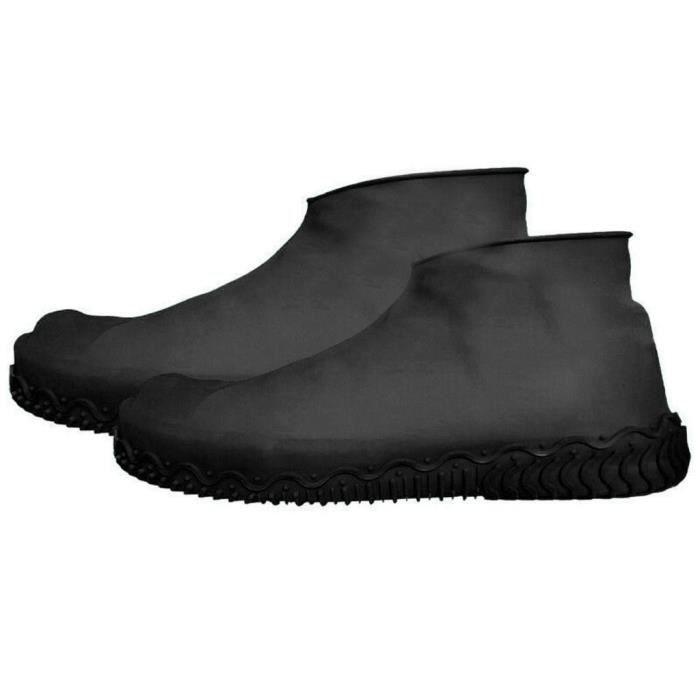 Couvre chaussures en Silicone couvre chaussures imperméables de pluie couvre bottes protecteur chaussures de pluie - Type Black L
