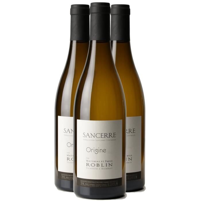 Sancerre Origine Blanc 2021 - Lot de 3x75cl - Domaine Matthias et Emile Roblin - Vin AOC Blanc du Val de Loire