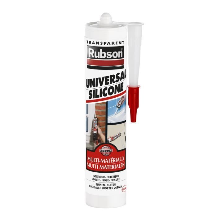 Mastic transparent silicone multi-matériaux - 280ml - RUBSON