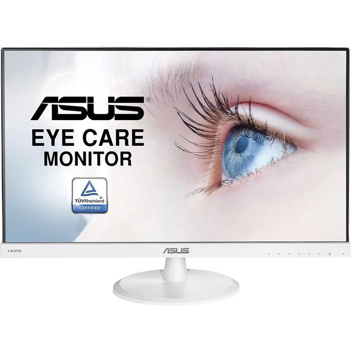 ASUS VC239HE-W - Ecran PC 23- blanc FHD - Dalle IPS - 16:9 - 1920x1080 - 250cd/m² - HDMI et VGA - Design sans bords - Fixation VESA
