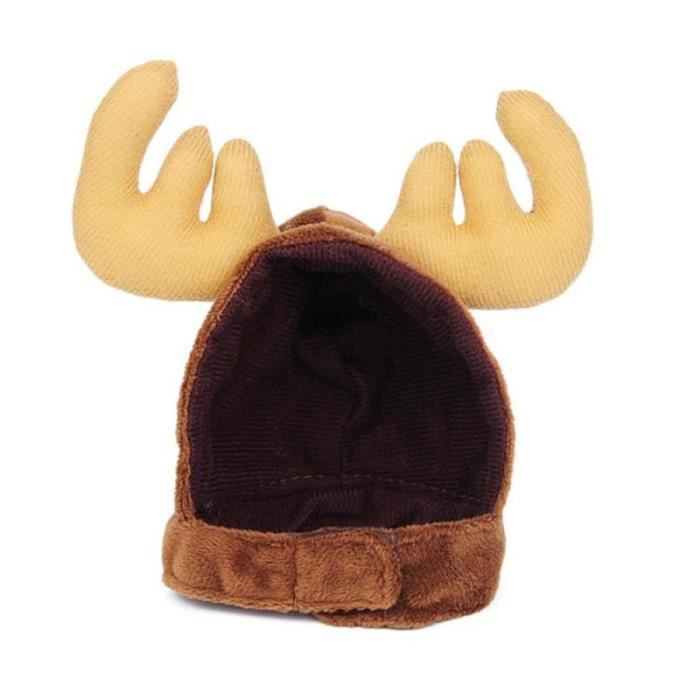 Manteau Blouson,Vêtements d'hiver mignons pour chien chat Écharpe chapeau rouge père noël, vêtements pour tête de - Type Elk Hat
