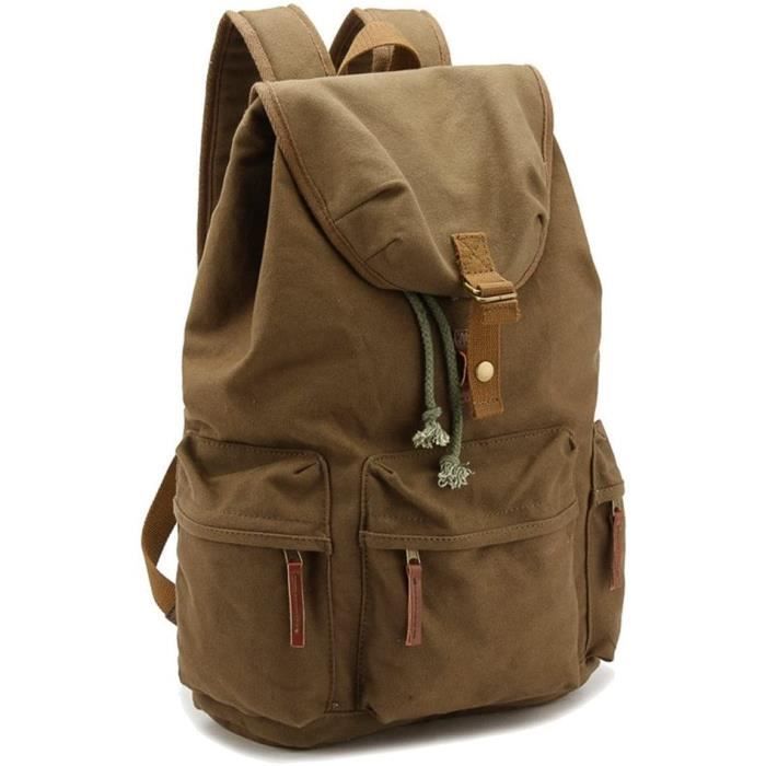 DRF Sac à Dos en Toile d'Appareil Photo DSLR Style Vintage à L'école #BG-20 (vert olive)