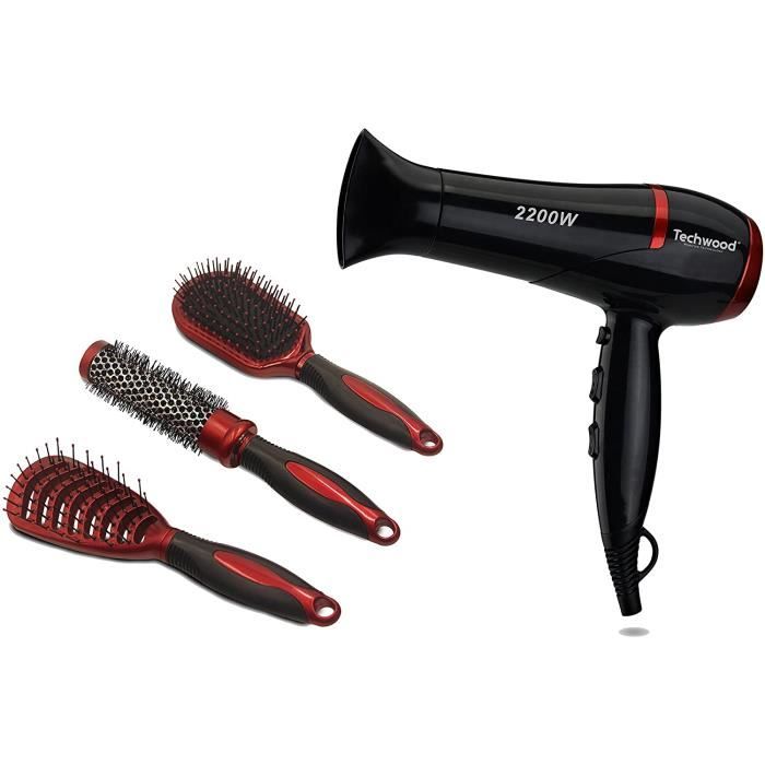 Sèche-cheveux et accessoires Techwood TCO-6075 Pro Ensemble Sèche Cheveux-Brosses 394459