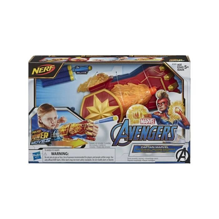 Coffret Main Captain Marvel Avec Lance flechettes Power Movies Accessoires Avengers Super heros