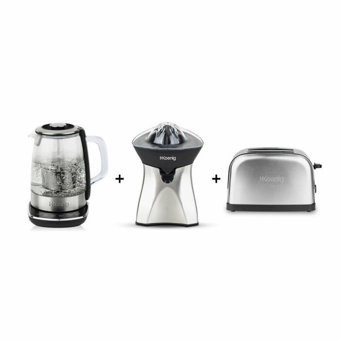 ENSEMBLE PETIT DEJEUNER TOASTEUR MACHINE A THE PRESSE AGRUMES TOS7 TI600 AGR60