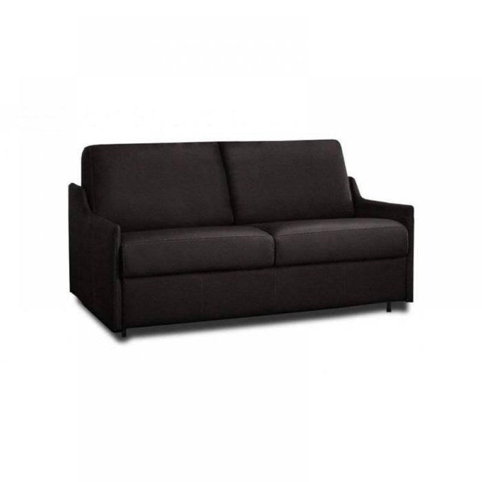 Canapé droit 4 places Marron Cuir Confort
