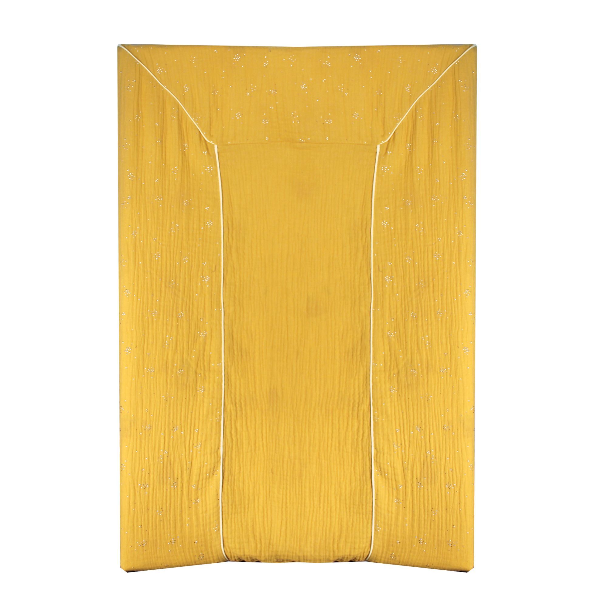 Looping Matelas à Langer Bébé avec Housse Coton | Grande Taille (78 x 50 cm), PVC Imperméable, Fabriqué en France (Moutarde)