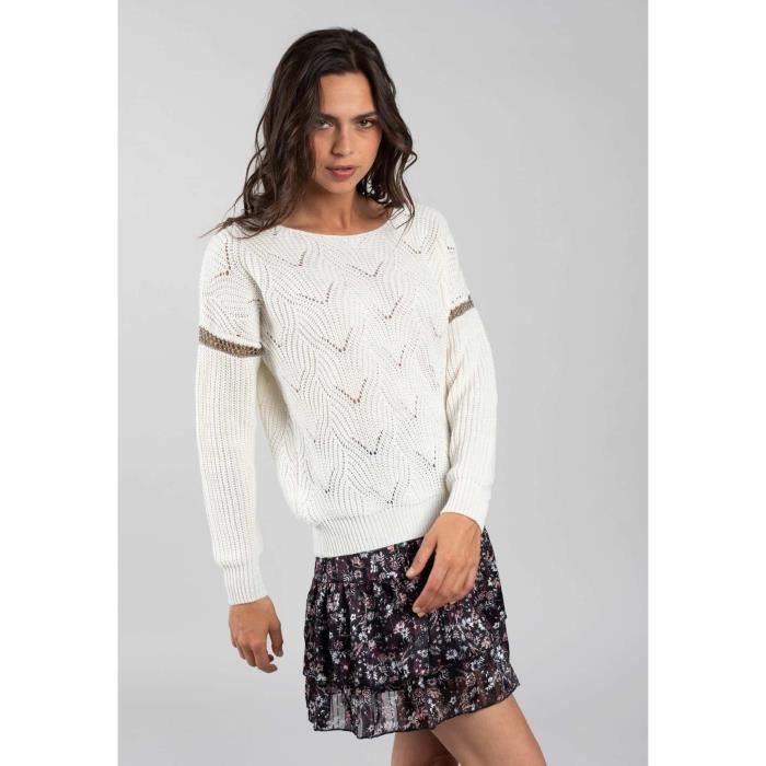 Pull femme Deeluxe elly - blanc - L