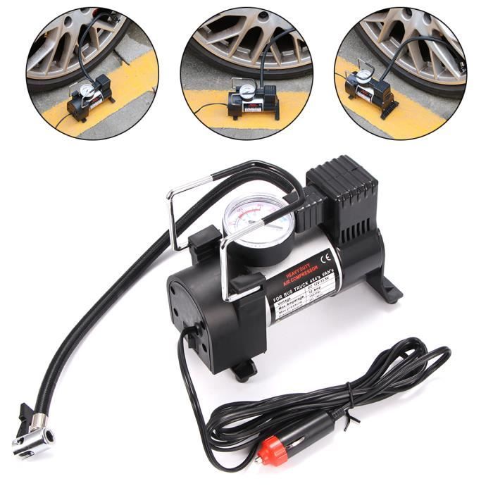 12V DC 150PSI Déplacement 35L/Min Pompe de compresseur d'air portable pour gonfleur de pneu automatique avec cigarette pour voitures