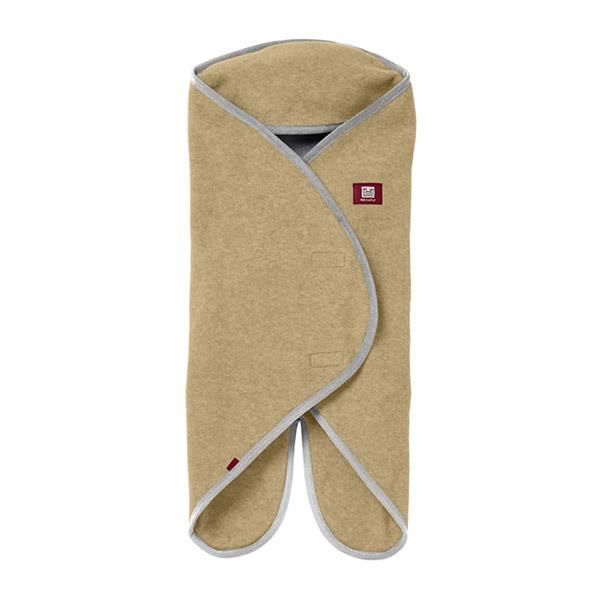 Couverture babynomade 0-6 mois double polaire camel - gris clair
