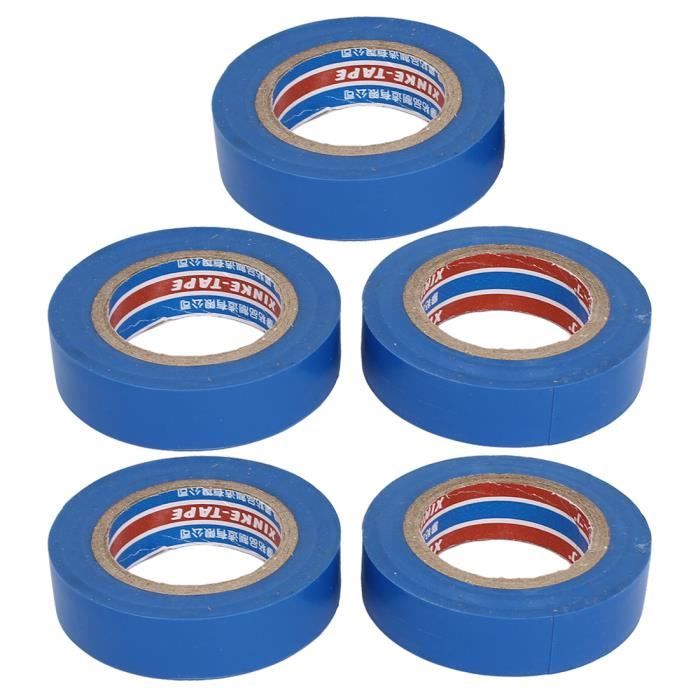 Réparation fil câble Ruban isolation électrique auto-adhésif bleu PVC bande 5pcs