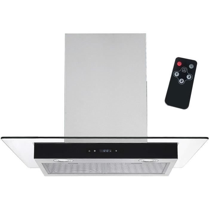 Hotte aspirante 60 cm avec écran tactile et télécommande gris