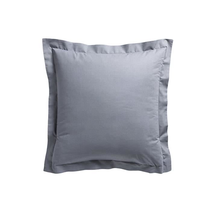 Taie d'oreiller Canon de fusil - 100% coton 57 fils - 75 x 75 cm - Gris foncé
