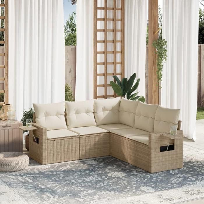 vidaXL Salon de jardin 5 pcs avec coussins - vue 2
