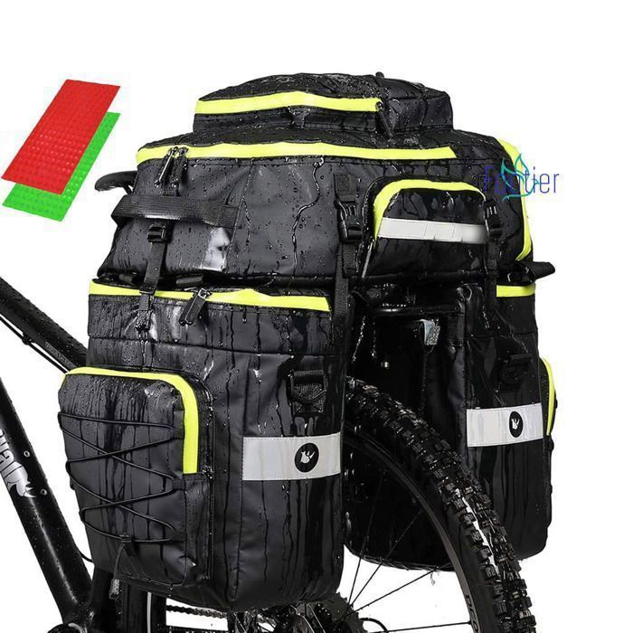 FOOTIER 75L Sacoche Vélo Porte-Bagage Arrière,Sac de Cadre Velo 3 en 1, Sacoche de Siège Arrière de vélo avec Couverture