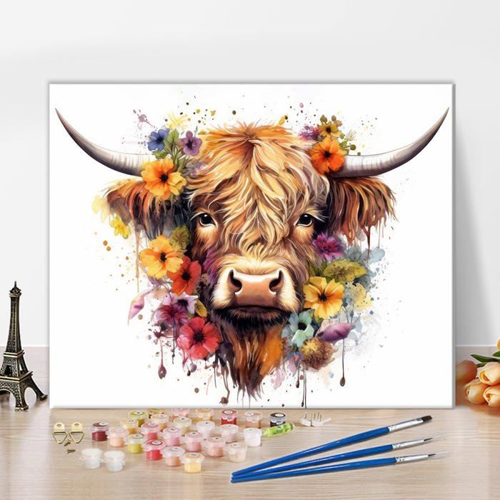 Peinture Par Numéros Adultes Débutants Animaux Diy Peinture À L'Huile Cadeau Arts Artisanat Pour