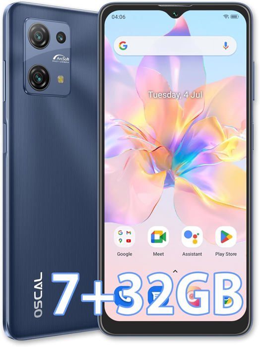 Smartphone OUKITEL C60 Pro Android 15 - 24Go RAM/256Go ROM - Batterie 10000mAh - Écran 6.88" 90Hz - Haut-parleur 110dB