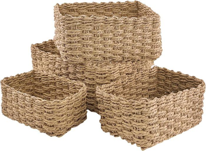 Vikcvcsc Paniers De Rangement, Lot De 4 Panier Osier Rangement Panier