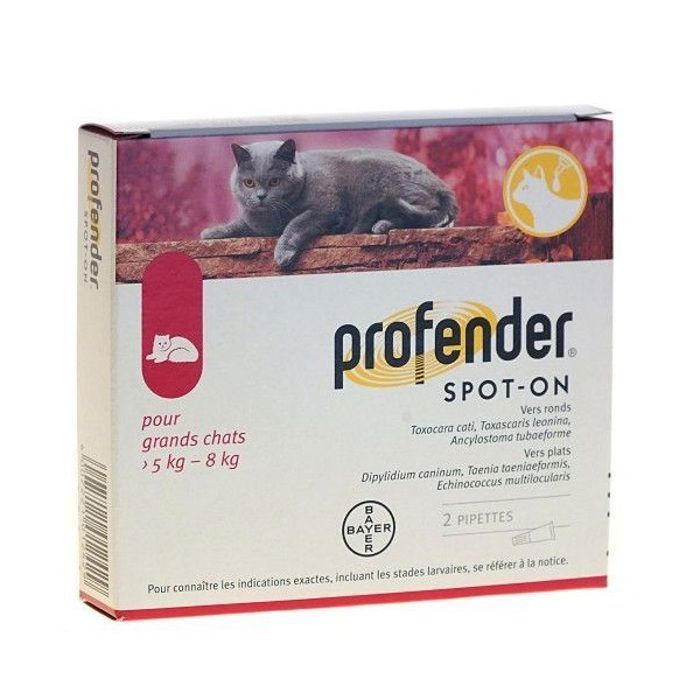 Meilleurs prix pour VERMIFUGE SPOT-ON POUR CHATS GRANDS DE 5 à 8 KG BOITE DE 2 PIPETTES