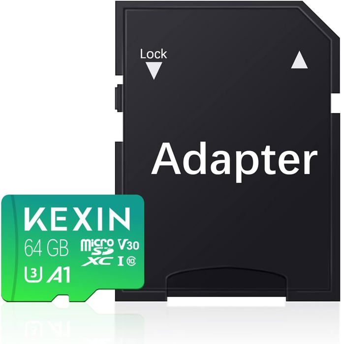 Carte Micro SD 64 Go KAWA – Classe 10, U3, V30, A1 – Haute Vitesse Pour DashCam, Caméra Surveillance, Drone