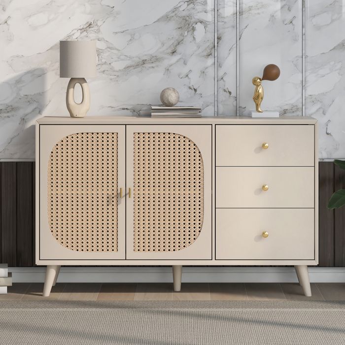 Buffet / Meuble à Chaussures Avec 2 Tiroirs, 2 Portes, Meuble De Rangement Etageres Reglables 83x35x101 Cm Blanc 85712079
