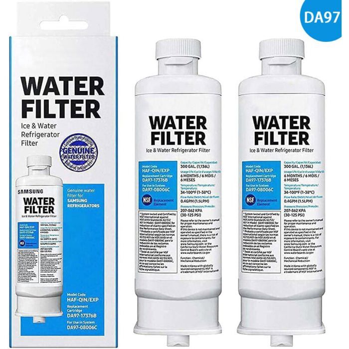 Lot de 2 Filtres à eau de Réfrigérateur de Rechange DA97-17376B DA97-08006C HAF-QIN HAF-QIN/EXP pour réfrigérateurs Multi-Portes