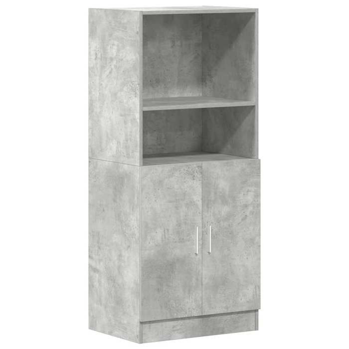 (SOLDE dété)Armoire de cuisine/Colonne de cuisine - Anti humidité - gris béton 57x415x1315 cm bois ingénierie Aspect
