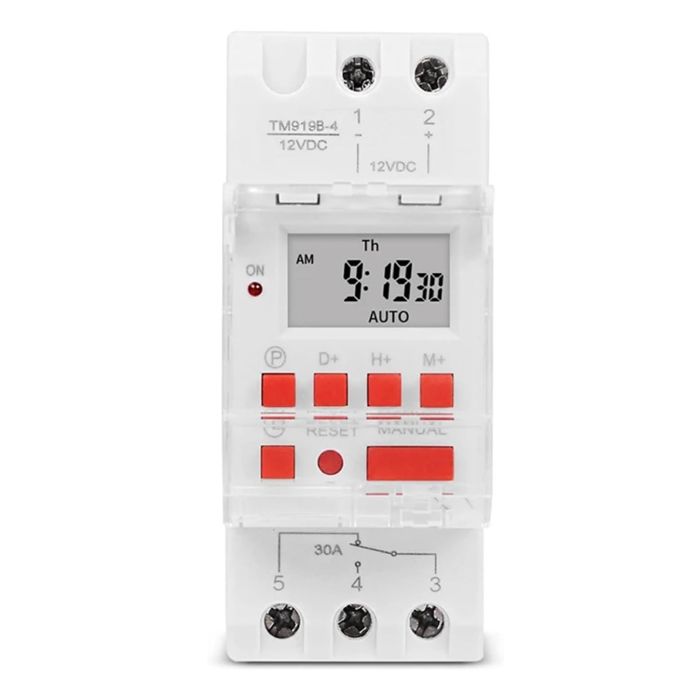 Minuterie TM919B-4 12 V contrôleur de temps à cycle automatique interrupteur de temporisation sortie précise