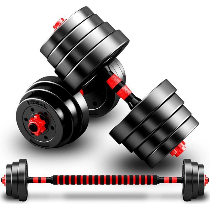 Hop-Sport Set de 105 kg Barres d'Haltère avec Disques de poids