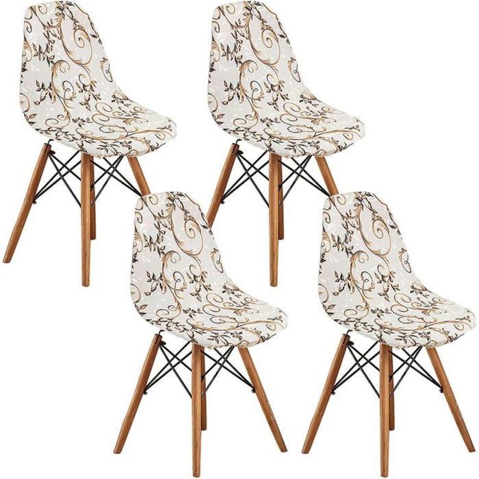 NEWRGY 4Pcs Housse de Chaise Scandinaves Extensible Housse de Chaise de Salle à Manger vigne