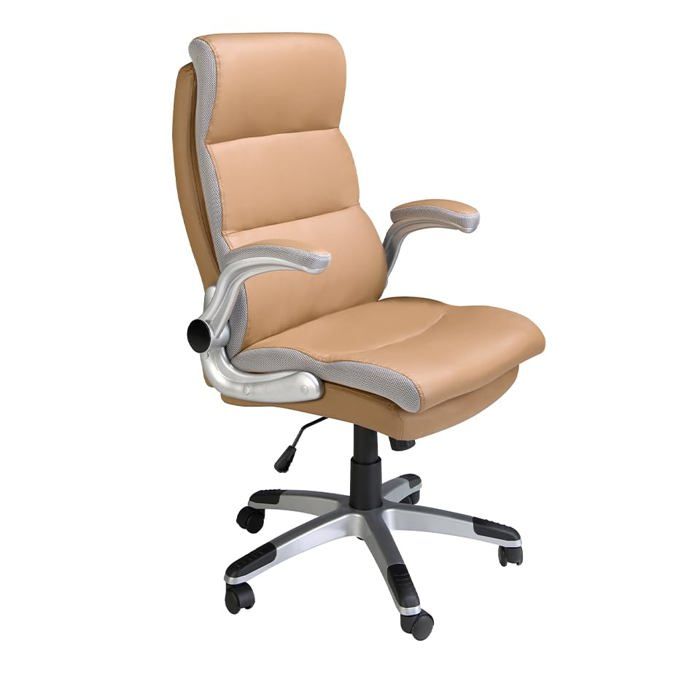 Chaise de bureau pivotante en similicuir marron - Réglable en hauteur accoudoirs rabattables - 66 x 72 x 112 cm - 4141 ANGEL CERDA Chaise de bureau pivotante en similicuir marron - Réglable en hauteur accoudoirs rabattables - 66 x 72 x 112 cm - 4141 ANGEL CERDA