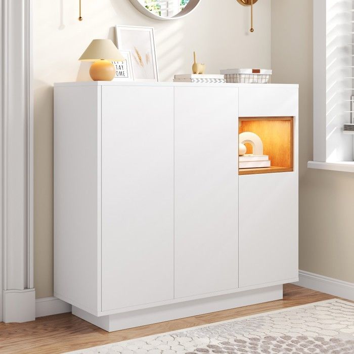 Meuble à chaussures blanc et bois naturel tiroir étagères réglables 14-18 paires. Parfait pour entrée moderne 105x39.5x100.5 cm Meuble à chaussures blanc et bois naturel tiroir étagères réglables 14-18 paires. Parfait pour entrée moderne 105x39.5x100.5 cm