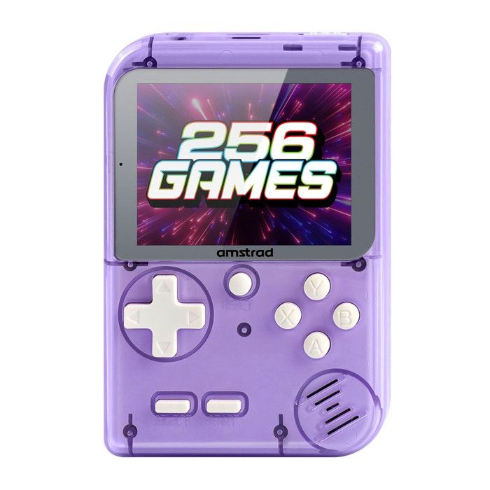Console de jeu portable AMSTRAD GC 256P Mauve transparente 256 jeux - vue 2