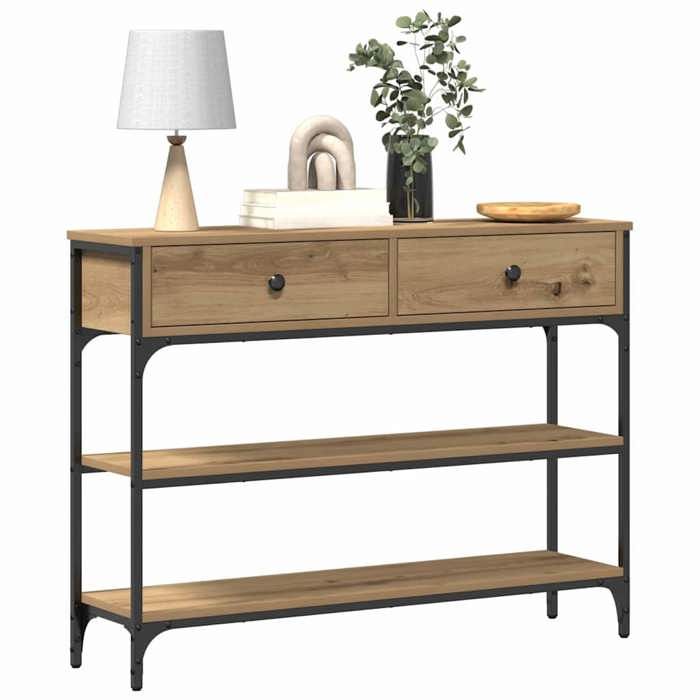 Sarazyj®Console Meuble - Marron Table console Table dappoint support 20 kg avec tiroir - chêne artisanal - 72 5 x 25 x 75 cm - 8