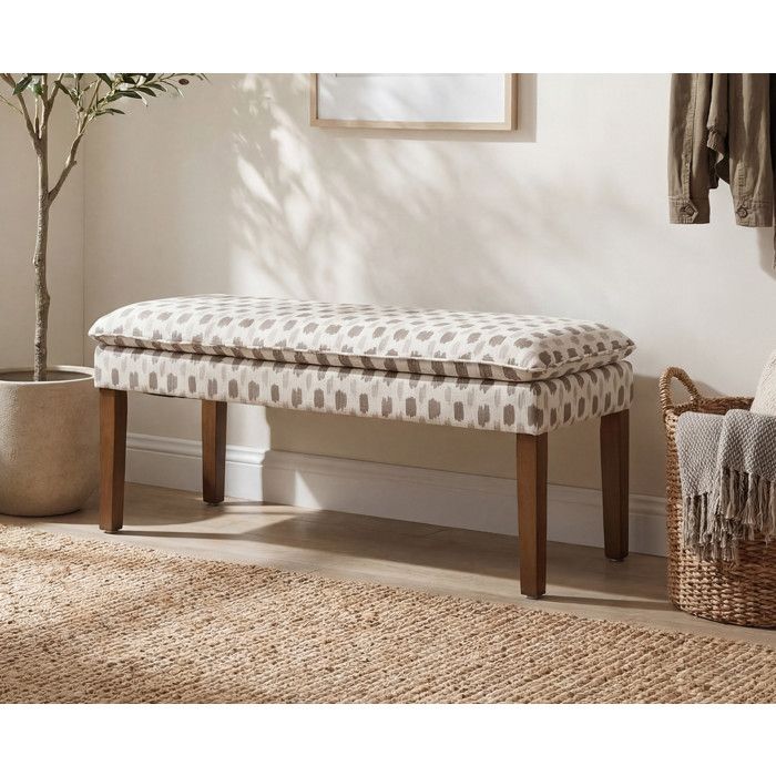Ya-home Banquette Rembourrée avec Pied en Bois Banc dEntrée Moderne en Lin Banquette de Lit Designe Banc pour Cuisine Kaki