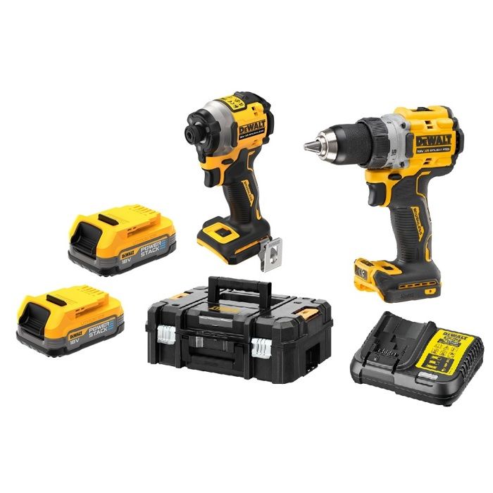 Ensemble perceuse visseuse 18V DeWalt DCD800 DCF850 2x 1.7AH Couple 90 Nm Couple max 208 Nm 3 vitesses