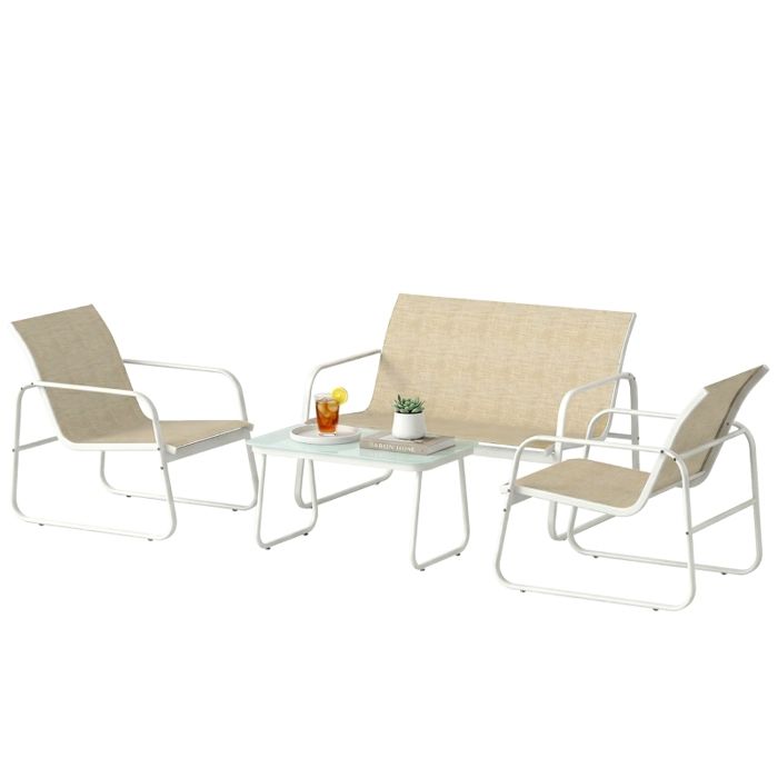 Salon de jardin extérieur - Salon de Jardin 4 Pièces