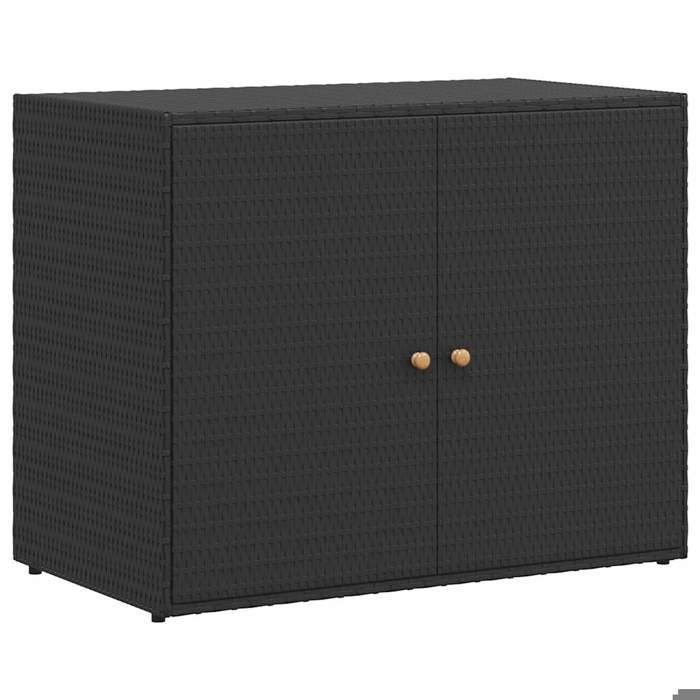 Noir Abri de jardin - BKM - Armoire de rangement de jardin Noir 100x55 - 5x80 cm Résine tressée_0776901