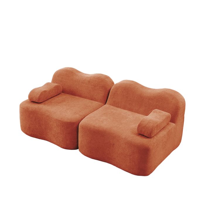 Canapé compressé dangle modulaire -canapé-lit convertible droit 2 places - coussin de siège profond salon Orange