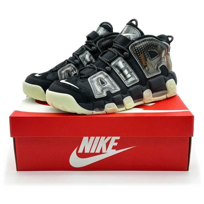 CHAUSSURES DE BASKET-BALL DM6213-045 Nike Air More Uptempo Utagawa Kuniyoshi Black Pure Platinum (Mens)